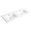 Lavabo de 48 po en résine en gel pour meuble-lavabo, couleur blanche, délicate touche et déformation, L 47,04 po, l 18,01 po, H 6,03 po, meuble-lavabo de salle de bain 38,3 lb, rebords polis, longueur, largeur, hauteur, lb