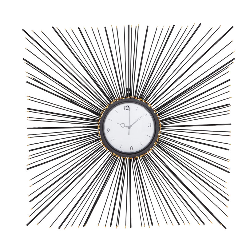 Horloge murale surdimensionnée carrée en fer contemporain Padang