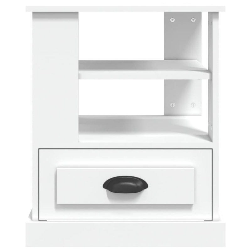 Boruta Solid Wood End Table, White