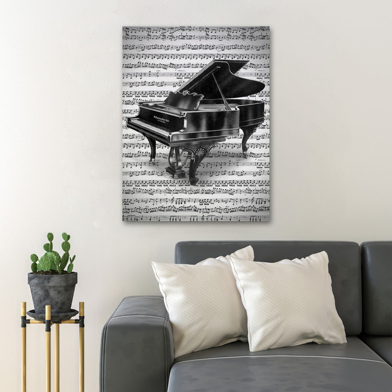 «The Piano Melody», impression sur toile tendue, H 14 po x l 11 po x P 2 po