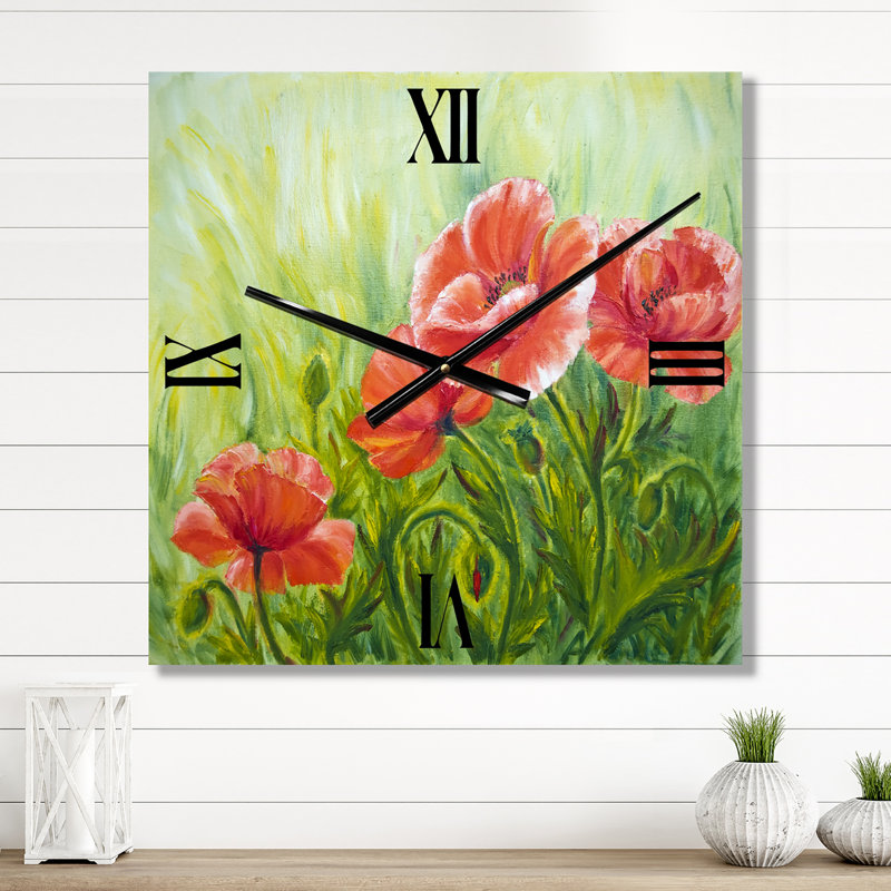 Horloge murale Blossoming Poppies III, Petit