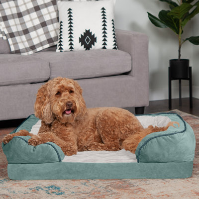 Velvet Waves Perfect Comfort Full Support Sofa Style Bolster Dog Bed