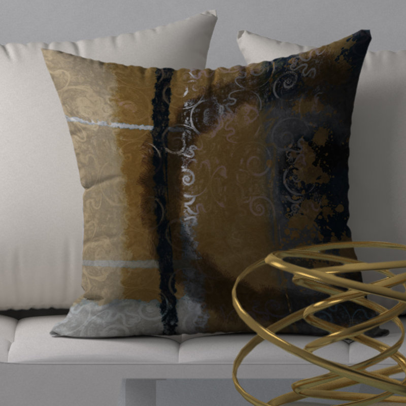 Abstract Reversible Throw Pillow, 24" x 24"