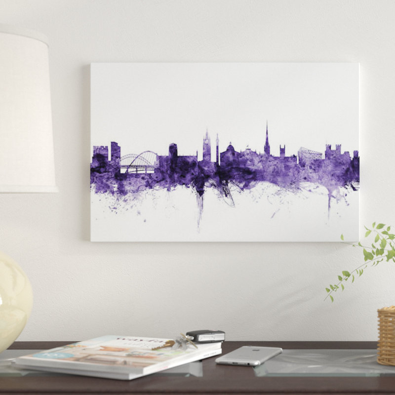 «Newcastle, England Skyline» par Michael Tompsett, impression sur toile tendue, H 8 po x l 12 po x P 0,75 po, Toile tendue
