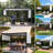 Sunjoy Outdoor Pergola 10 x 12 ft. Steel Pergolas with White Adjustable Shade and Privacy Screen for Backyard