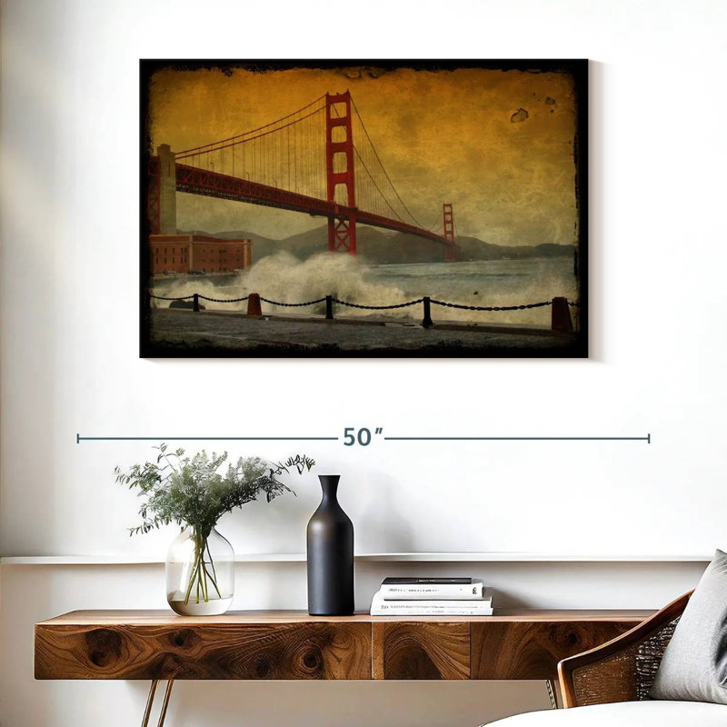 Lilie Grunge San Francisco Bridge, 26" H x 39" W
