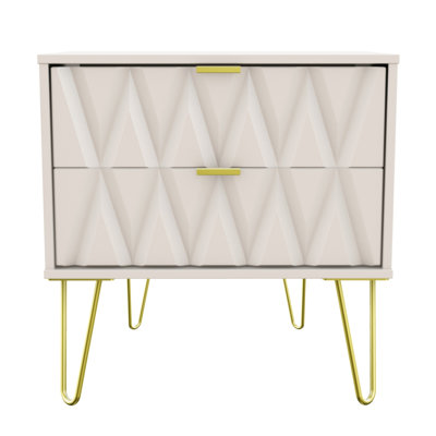 Fully Assembled Susannah 2 Drawer Bedside Table