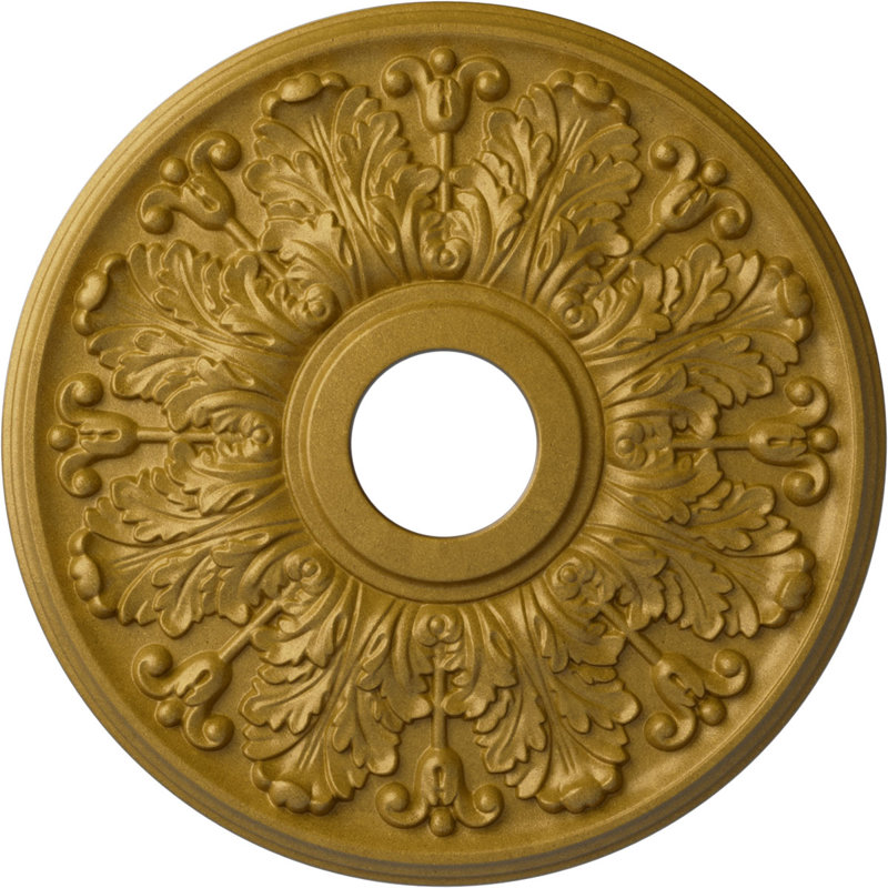 Endurathane Apollo Ceiling Medallion, 16 1/2"OD x 3 5/8"ID x 1 1/8"P (Fits Canopies up to 5 5/8"), Hand-Painted Pharaohs Gold Finish