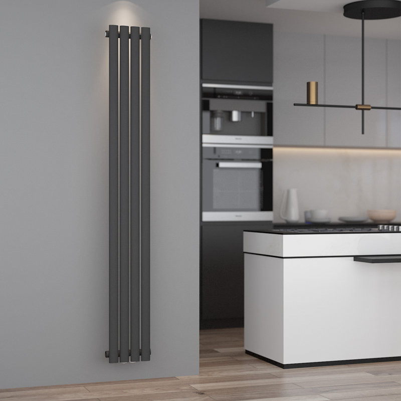 Roxanna Vertical Oval Panel Radiators, Black