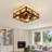 Achilles 19.3'' Farmhouse Style Square Caged Ceiling Fan with Lights, Recessed Ceiling Fan with Remote App Control, Reversible, 6 Speed ​​Timer
