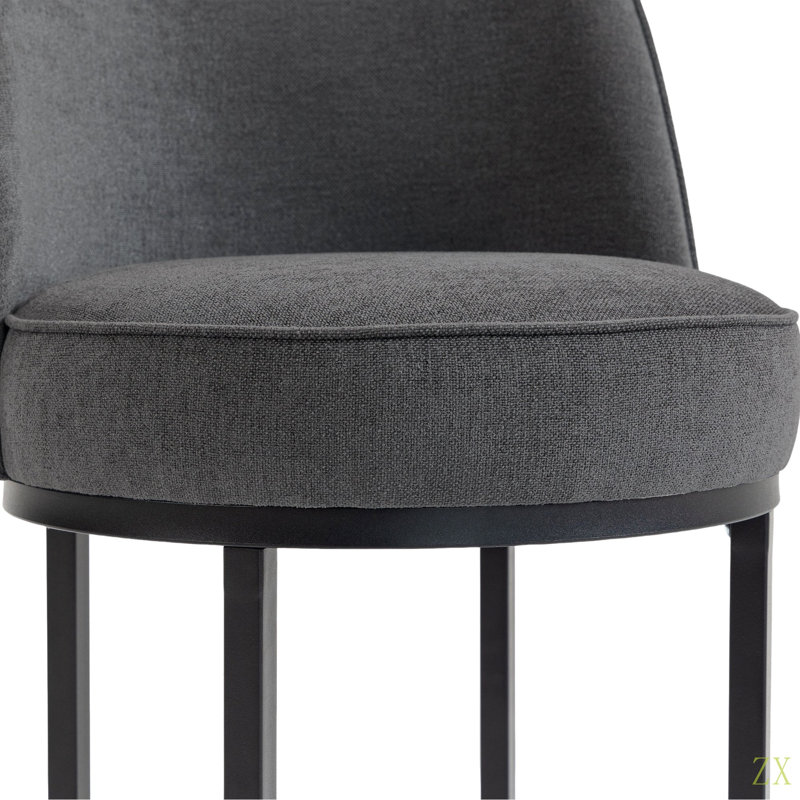 Ensemble de 2 tabourets de bar à hauteur de comptoir, tabourets de bar moderne avec dossier, tabourets de bar rembourrés en tissu de lin pour îlot de cuisine