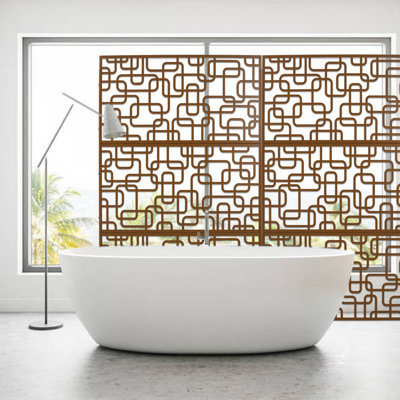 Écran d'intimité extérieur et intérieur en métal H 76 po x l 48 po, écran d'intimité décoratif autoportant pour terrasse de balcon de terrasse, panneaux de clôture d'intimité pour jardin extérieur PS114 BLANC