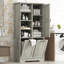 Armoire de rangement pour salle de bain avec portes et tiroirs, panier à linge inclinable, plusieurs espaces de rangement, style autoportant, tablette ouverte, tablette réglable-249044707