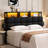 Upholstered Storage Headboard With Built-In Charging Station, LED Light Strip, Hidden Drawer And Shelf – Tufted Button Design-785386325