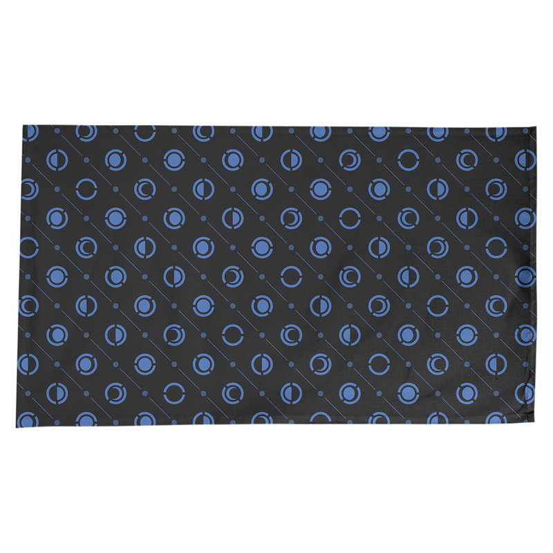 Classic Moon Phases Tablecloth, Black/Blue