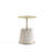 Anderson Modern Vegan Leather Upholstered End Table with Stainless Steel Top in Cream-1473554808