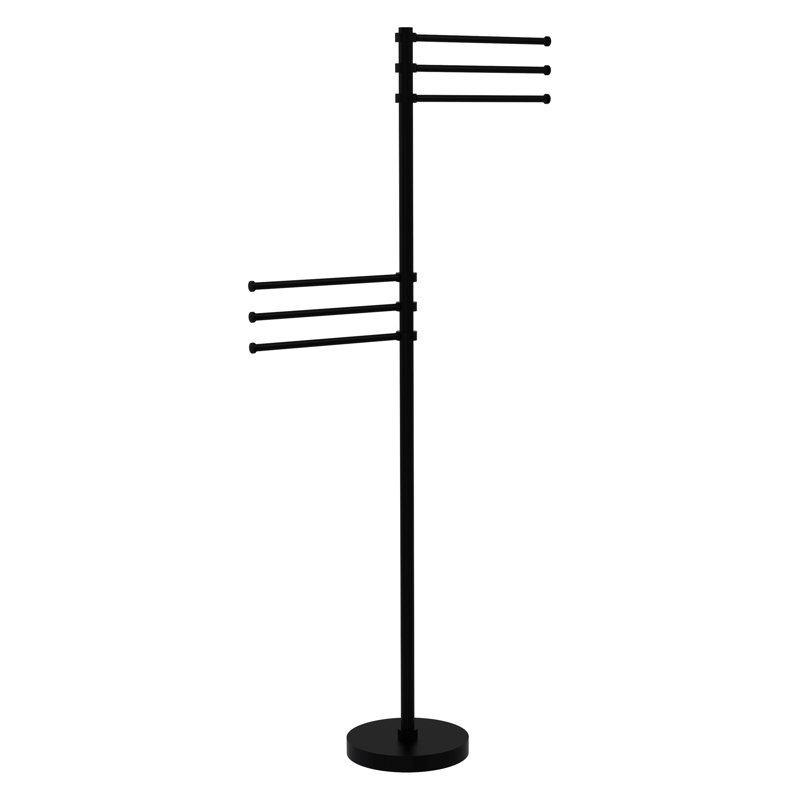 Porte-serviettes sur pied Gober, Noir mat