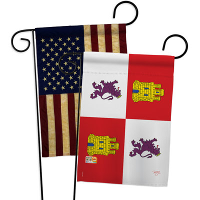 Ensemble 2 pièces de drapeaux décoratifs en polyester à 2 faces 19 x 13 po, castille et león impressions