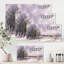 Paysage d'hiver avec des tons de neige mauves - peinture sur toile-59843460-59843470
