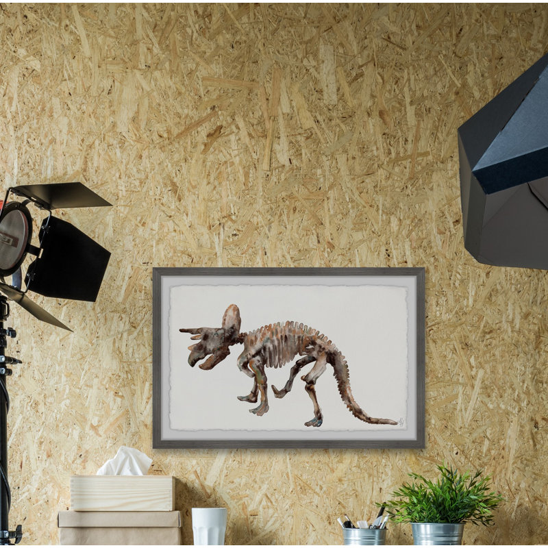 Tonya Triceratops Skeleton - Single Picture Frame Painting, 38cm H x 45cm W