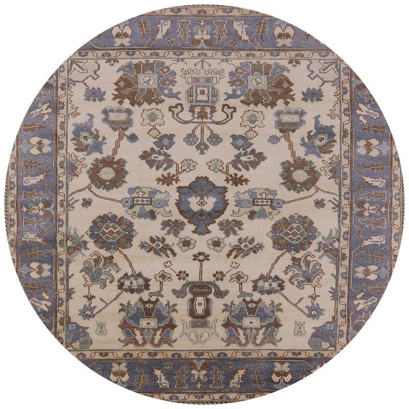 Tapis oriental beige Gannet, Rond 7 pi