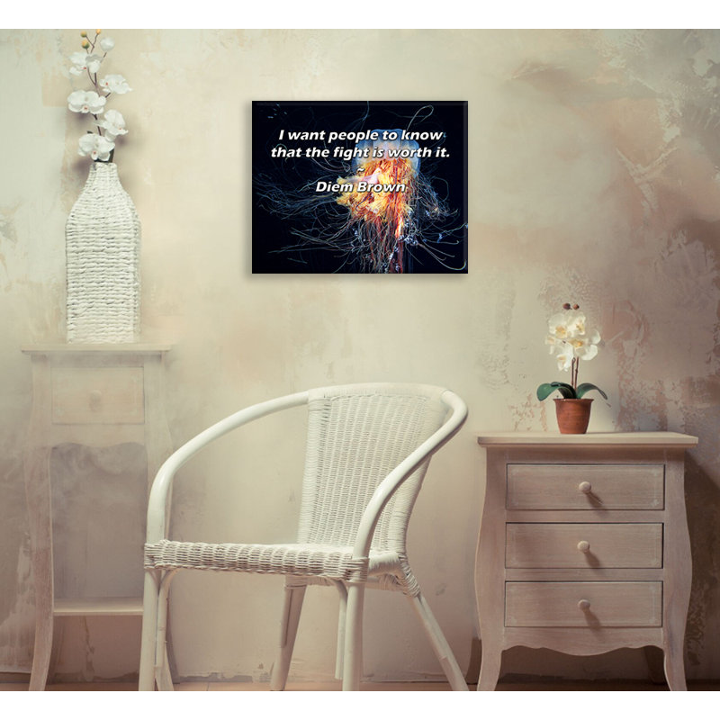 Artsy Quote "I want people to know that the fight is worth it." By Diem Brown Gallery Wrapped Canvas