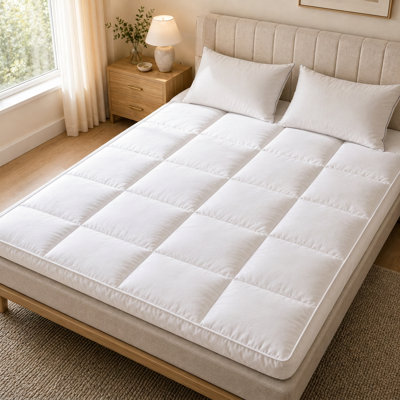 3 Inch Mattress Topper Twin Size - Extra Thick Mattress Pad Cover - Pillow Top Corner Straps With Breathable 7D Hyper-Soft Fiber Filling Cooling Mattress Cover