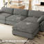 Canapé 8 places en chenille imperméable en forme de U avec double assise d'angle-1179124367