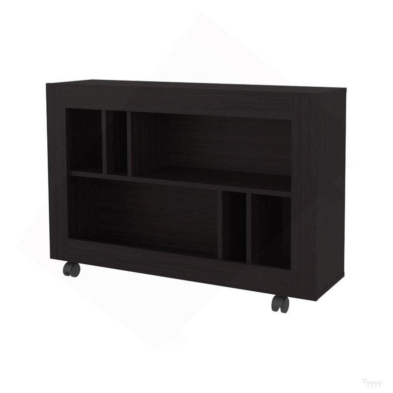 Console Wengue en mélamine avec rangement ouvert
