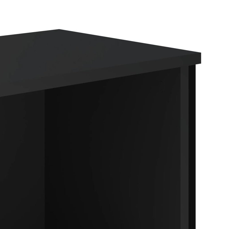 Bibliothèque vidaXL Bois d'ingénierie, métal, Noir, (2 tablettes) H 29,3 po x l 31,5 po x P 12,2 po