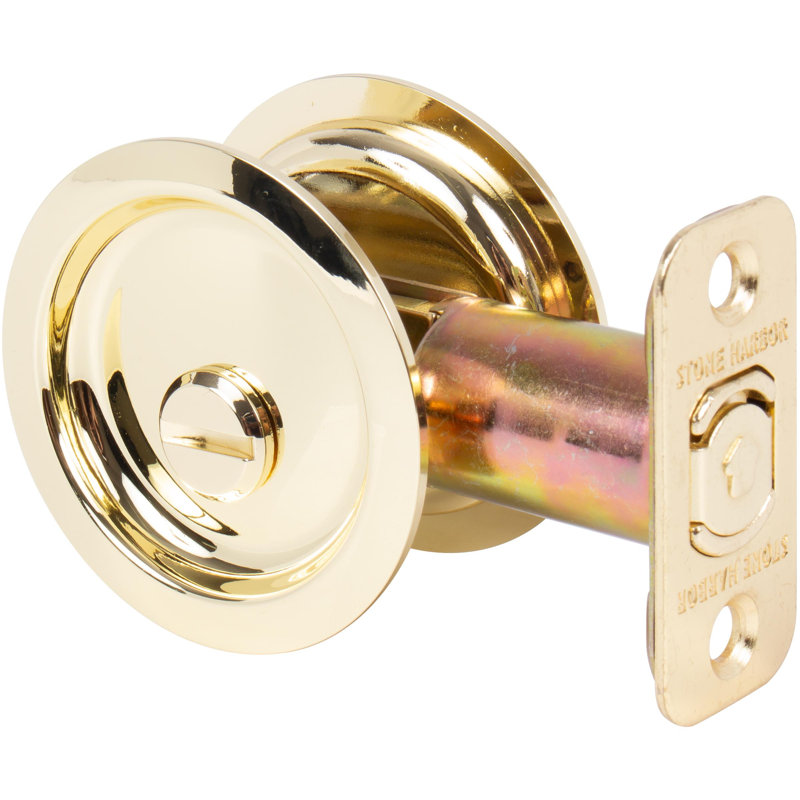 Serrure ronde pour porte escamotable, Laiton