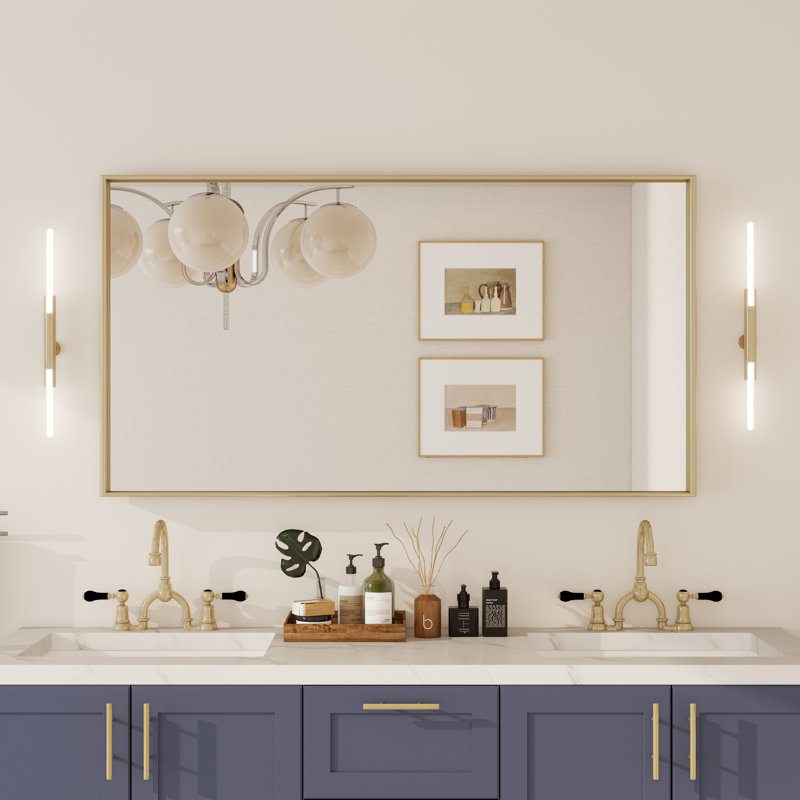 Miroir rectangulaire de salle de bain mural, 55 po x 30 po, Rectangulaire