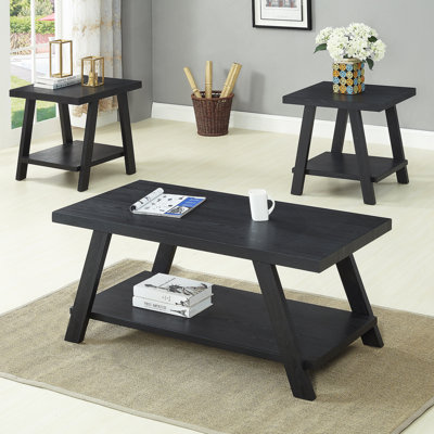 Rectangular Coffee Table With Manufactured Wood Table Topand Shelf