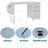 47.3"Office Desk With Power Outlet,3 Drawers,Side Pocket, Study Desk Easy To Assemble,Frame Stability Reversible For Home Desk, Company Computer Desk, Game Table,Vanity Table, White