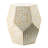 18X18x21" Hexagonal Capes Capiz Stool, Cream/Yellow