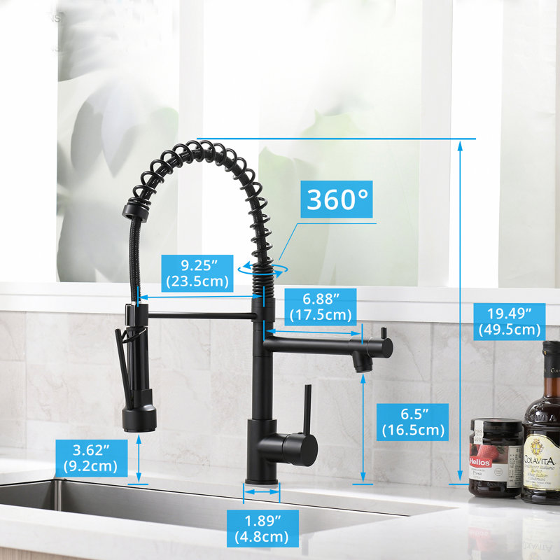 FLG Pull Down Kitchen Faucet, Matte Black