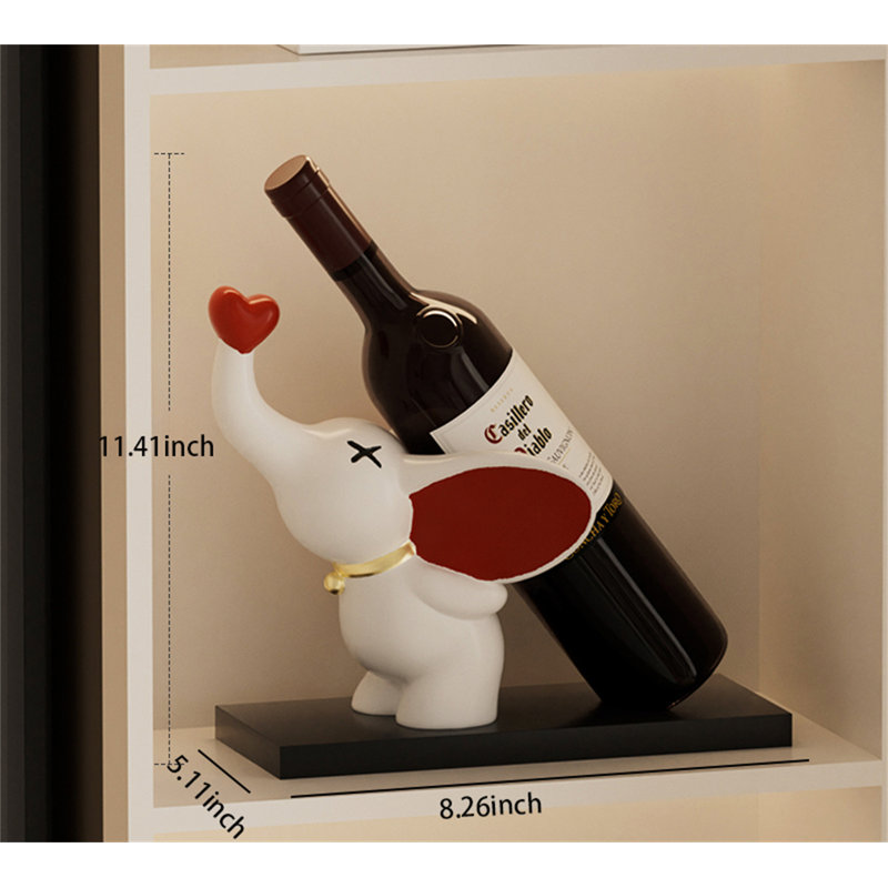 Support à vin Heartfelt Elephant, Blanc /Rouge