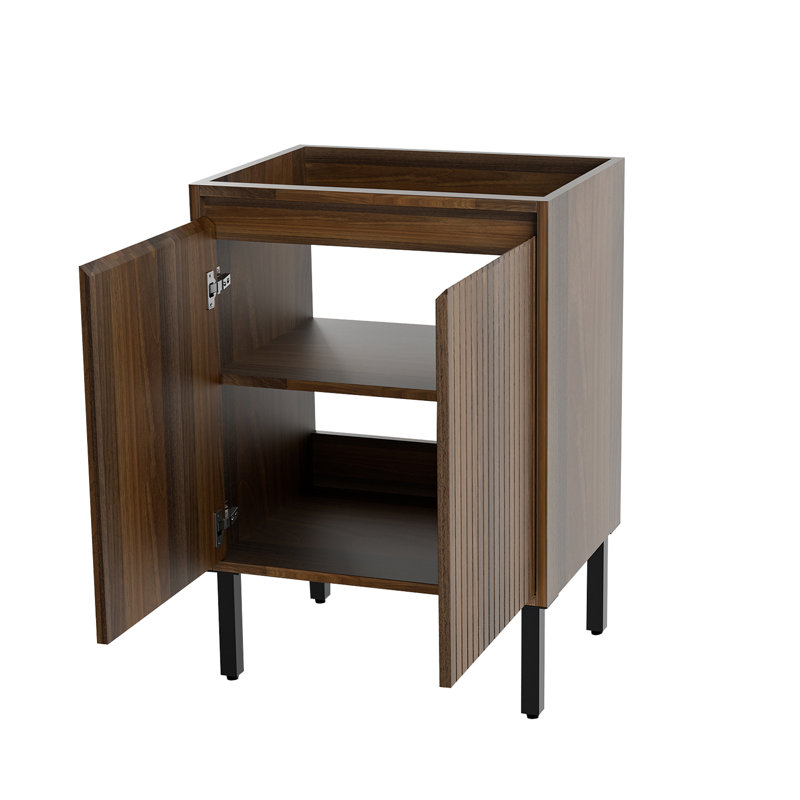 Meuble-lavabo modulaire Valdren de 24 po, noyer seulement