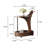 Retro Walnut Wooden Side Table with Cart-110582321