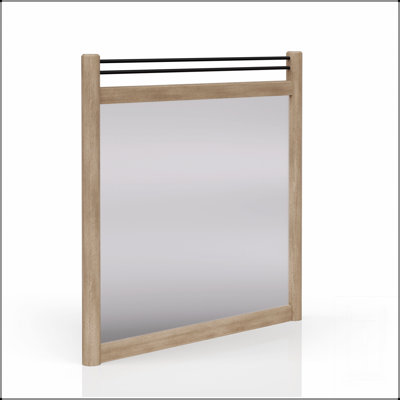 Sand-Colored Beveled Glass Poster Mirror, Durable And Stylish For Modern Bedrooms And Living Spaces