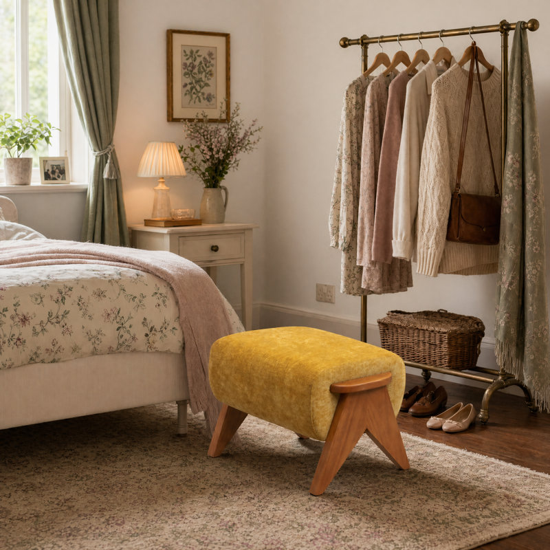 65cm Wide Rectangle Solid Colour Standard Ottoman, Yellow