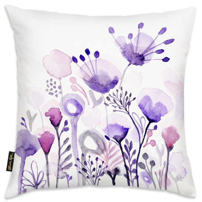 Housse et insert de coussin violet Floral Forest