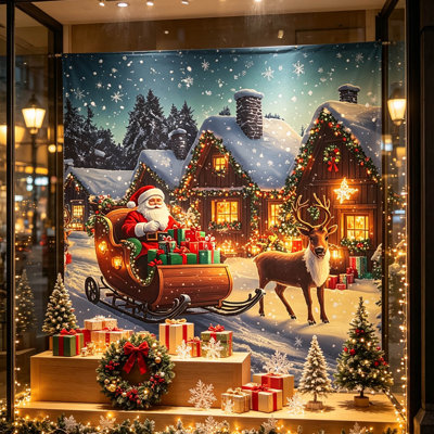 Décoration de Noël, tapisserie murale de Noël, fond photo festif, bannière, décoration murale saisonnière pour la maison, les fêtes et l'intérieur.