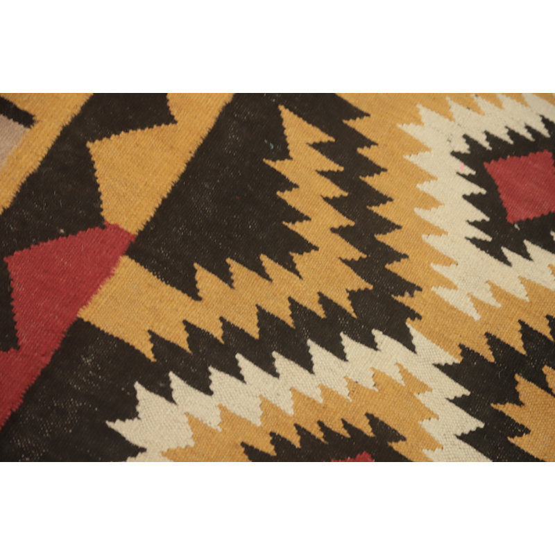 Tapis de couloir oriental géométrique Kilim 3 x 13
