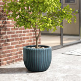 Ribbed Bowl Round Ceramic Decorative Planter Pot
