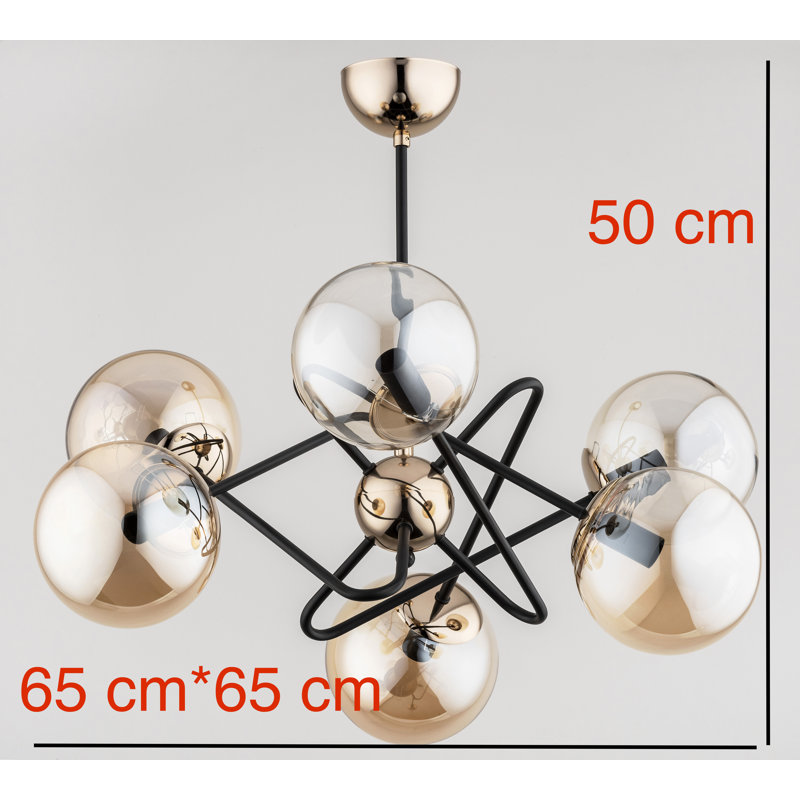 Savona 6 - Light Chandelier, Gold, Gold