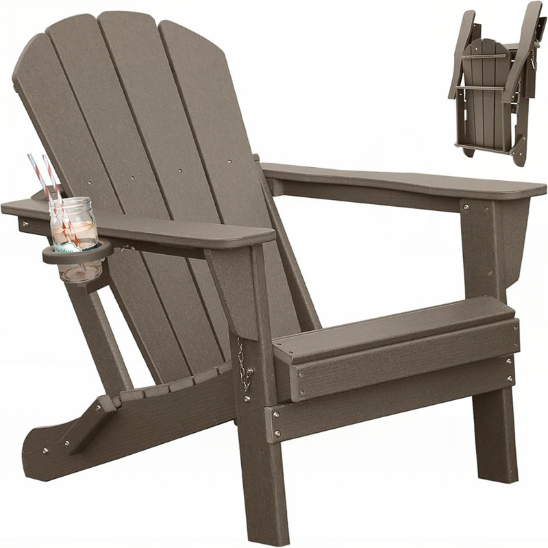 Adirondack Chair, Plastic Adirondack Chairs, HDPE Adirondack Chair, Folding Adirondack Chairs,Outdoor Chairs With Cup Holder For Lawn Patio Deck Fire Pit