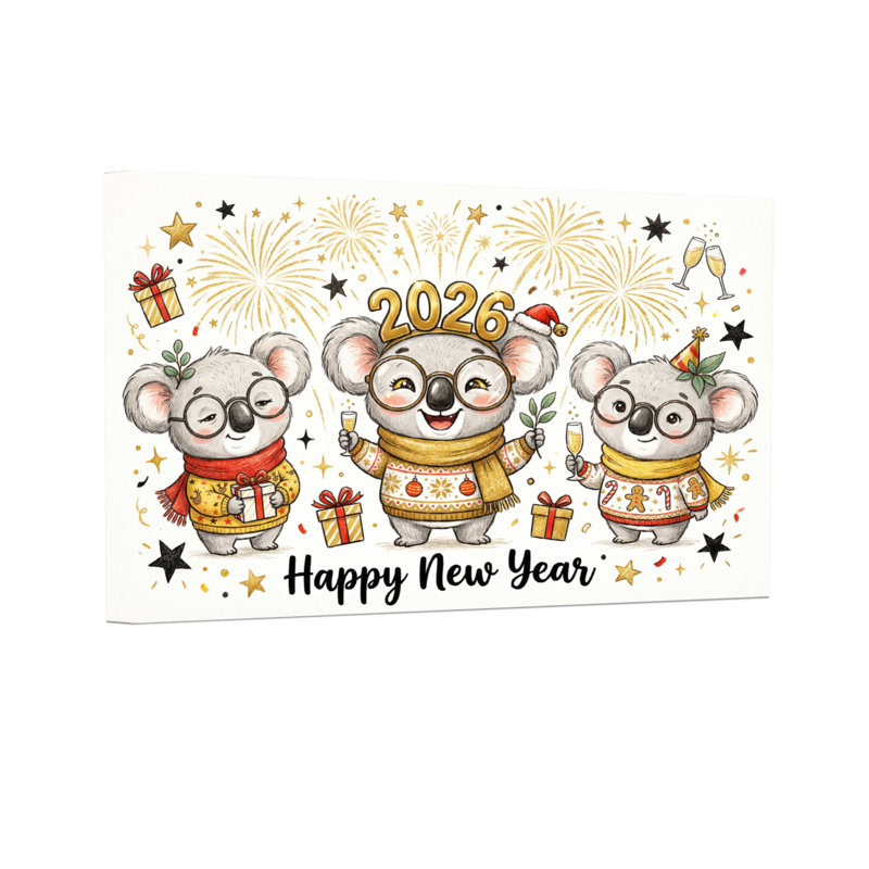 Célébration du Nouvel An 2026, Koala, animaux, H 20 po x l 30 po