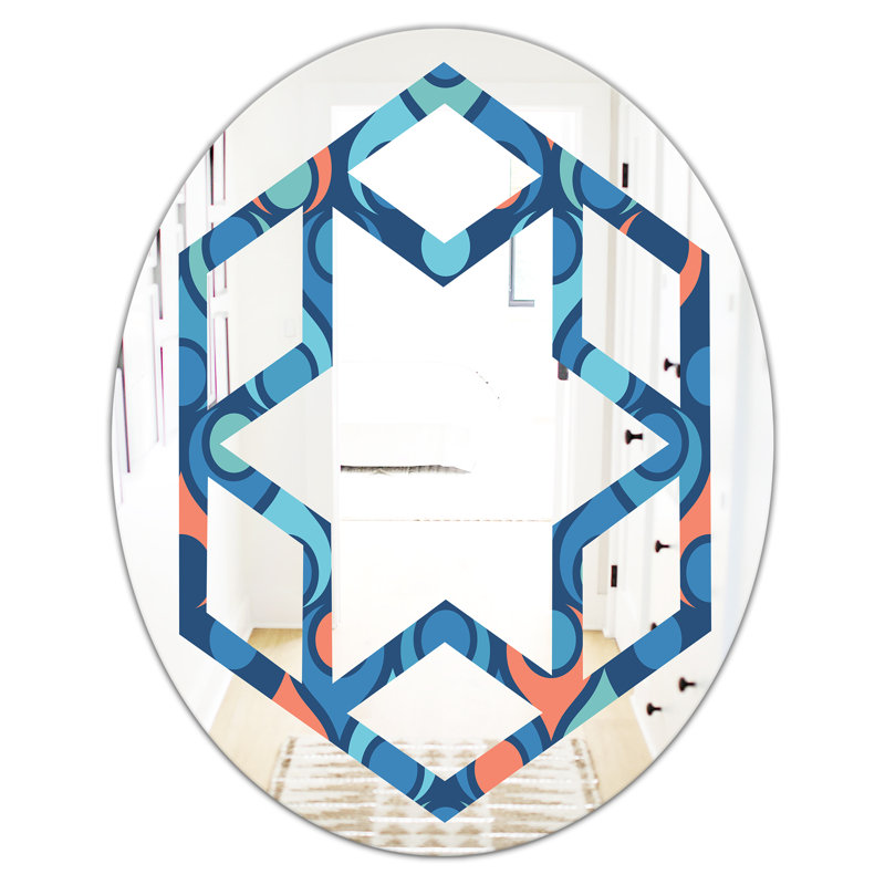 Miroir mural hexagonal star abstract gouttes x, H 31,5 po x l 23,7 po