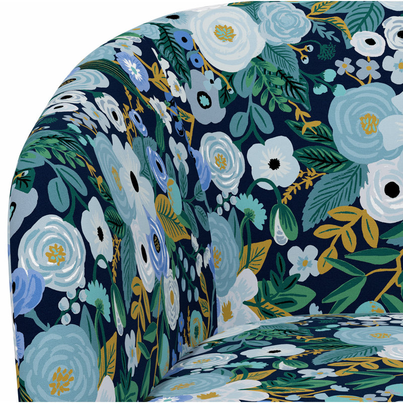 Pembroke Swivel Chair, Rpc Garden Party Blue Linen